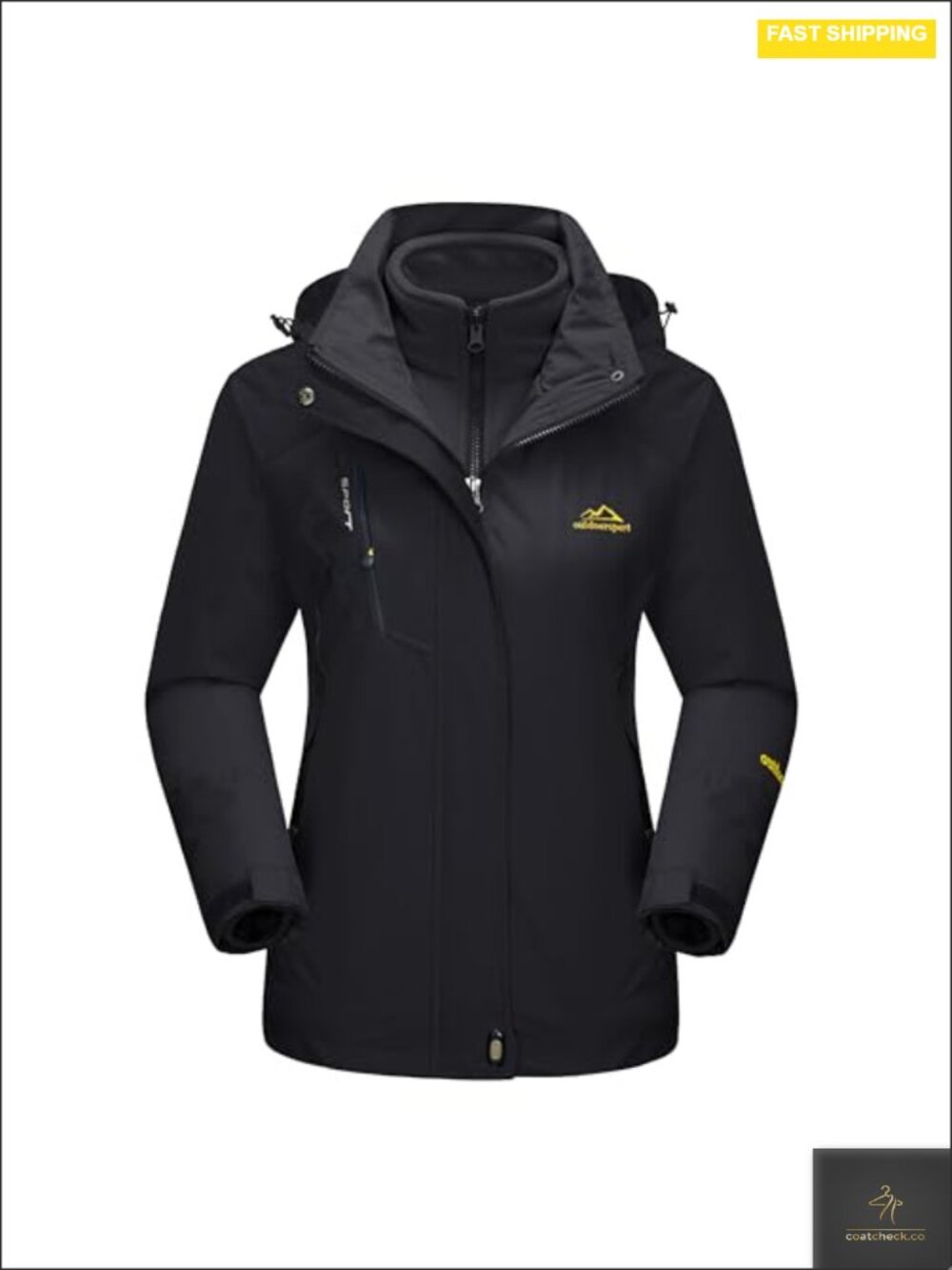 Women's 3-in-1 Waterproof Ski Jacket with Removable Fleece Liner